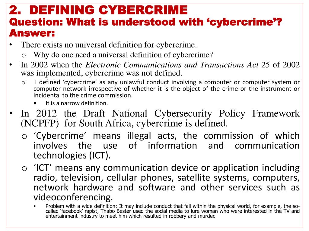 PPT EVALUATION OF CYBERCRIME REGULATION IN SOUTH AFRICA BY MURDOCH