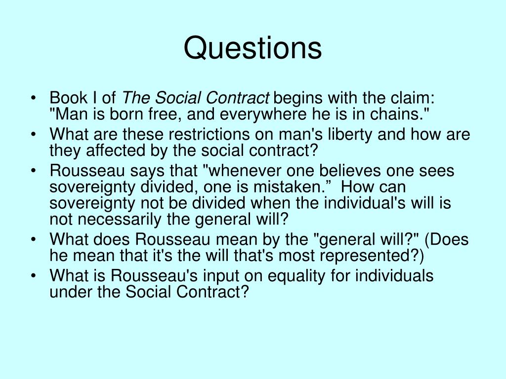 PPT JeanJacques Rousseau On the Social Contract PowerPoint