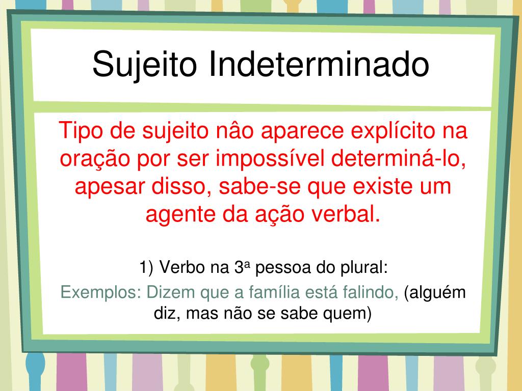 PPT Tipos de Sujeito PowerPoint Presentation, free