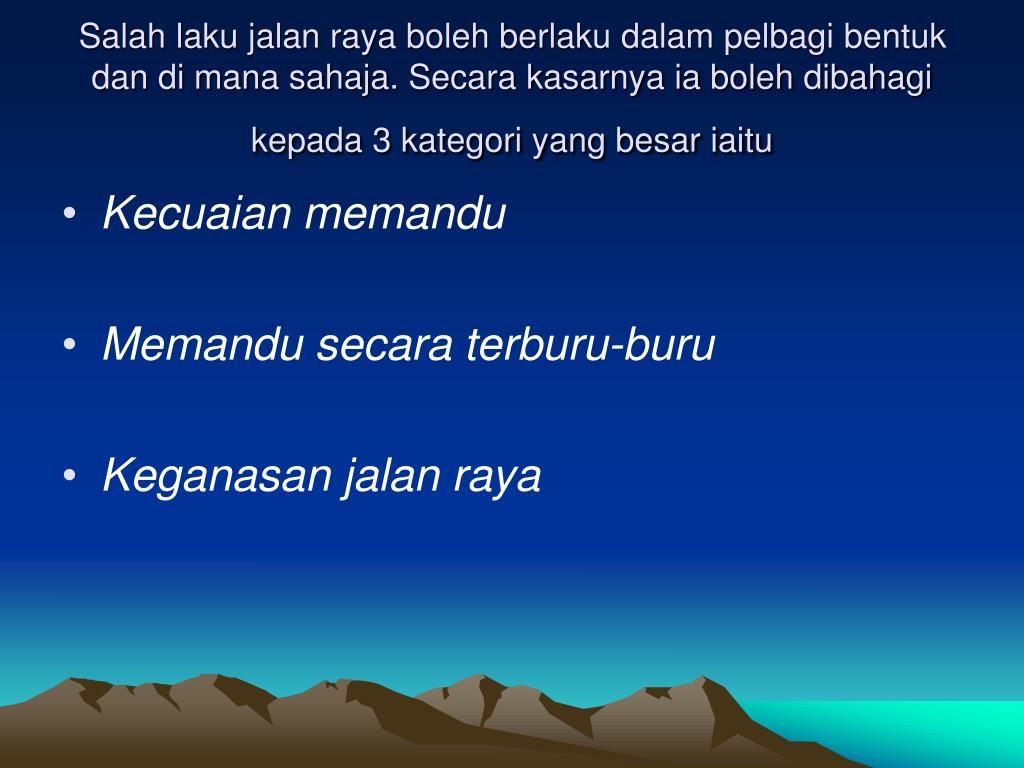 PPT KEMALANGAN JALAN RAYA PowerPoint Presentation, free download ID