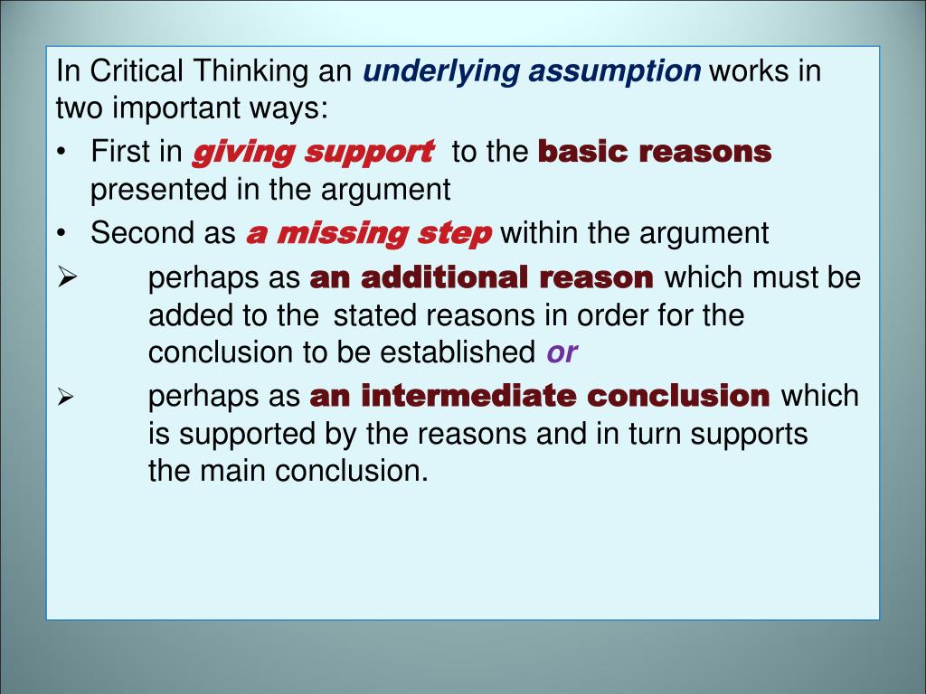 PPT Identifying Assumptions PowerPoint Presentation, free download