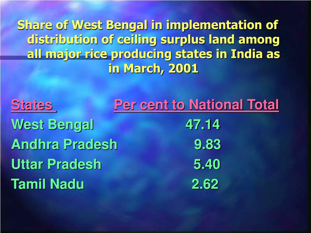 PPT Land Reforms in West Bengal PowerPoint Presentation, free
