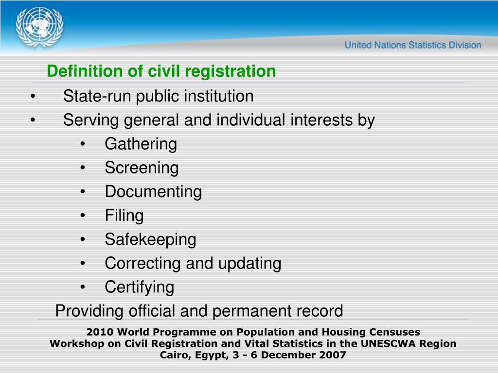 PPT The Need for a Civil Registration System PowerPoint Presentation