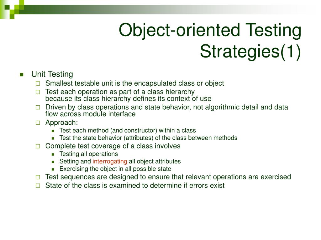 PPT Objectoriented Testing PowerPoint Presentation, free download