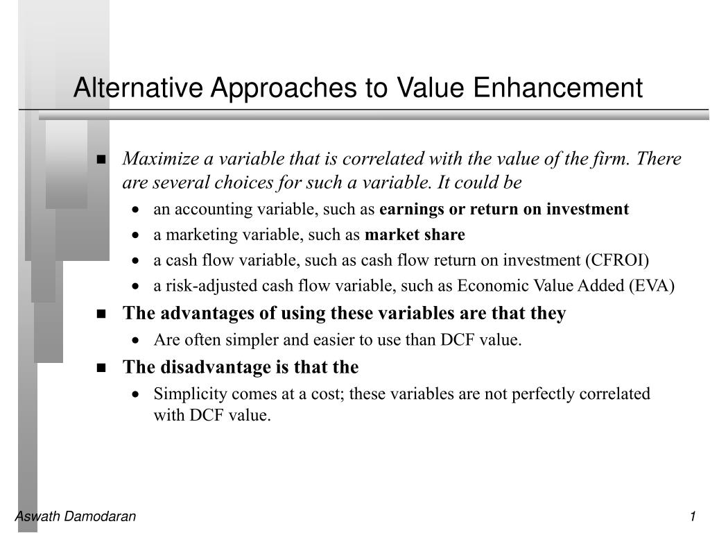 PPT Alternative Approaches to Value Enhancement PowerPoint