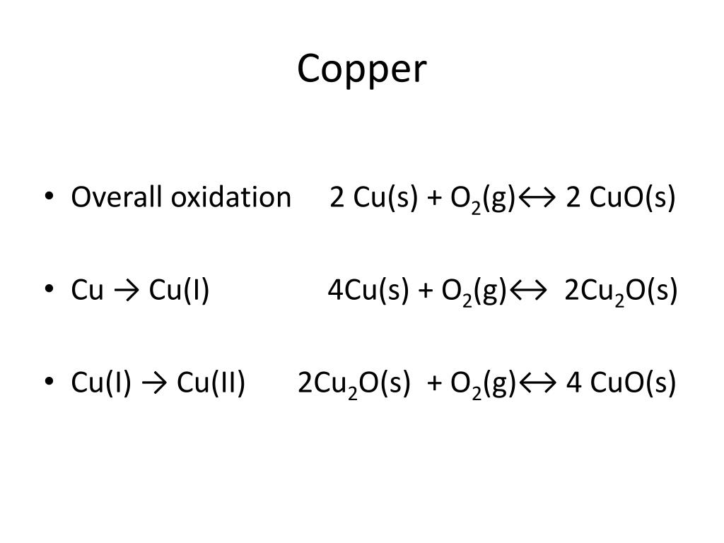 PPT Copper Functioning as an Oxygen Carrier in Chemical Looping