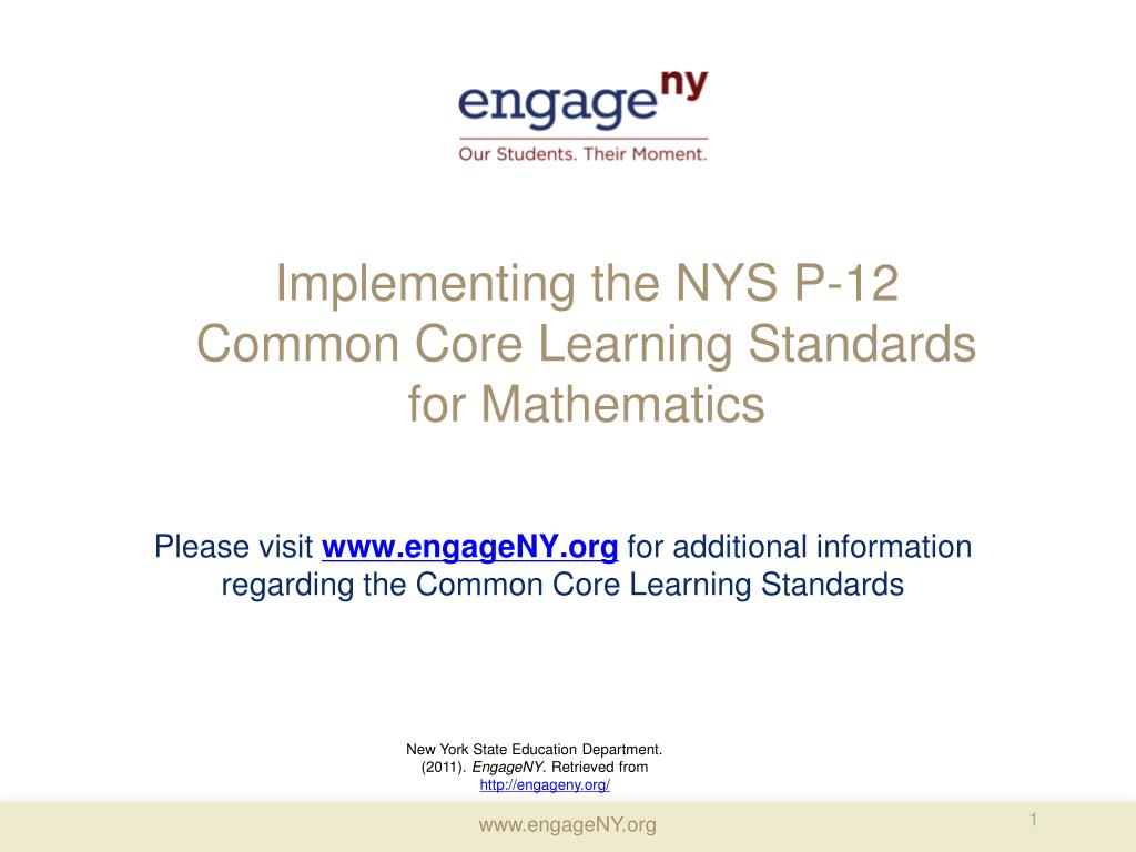 PPT Implementing the NYS P12 Common Core Learning Standards for