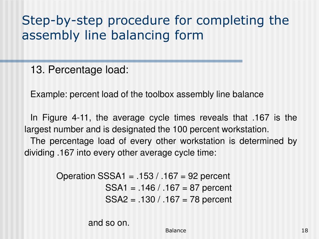 PPT Assembly Line Balance PowerPoint Presentation, free download ID
