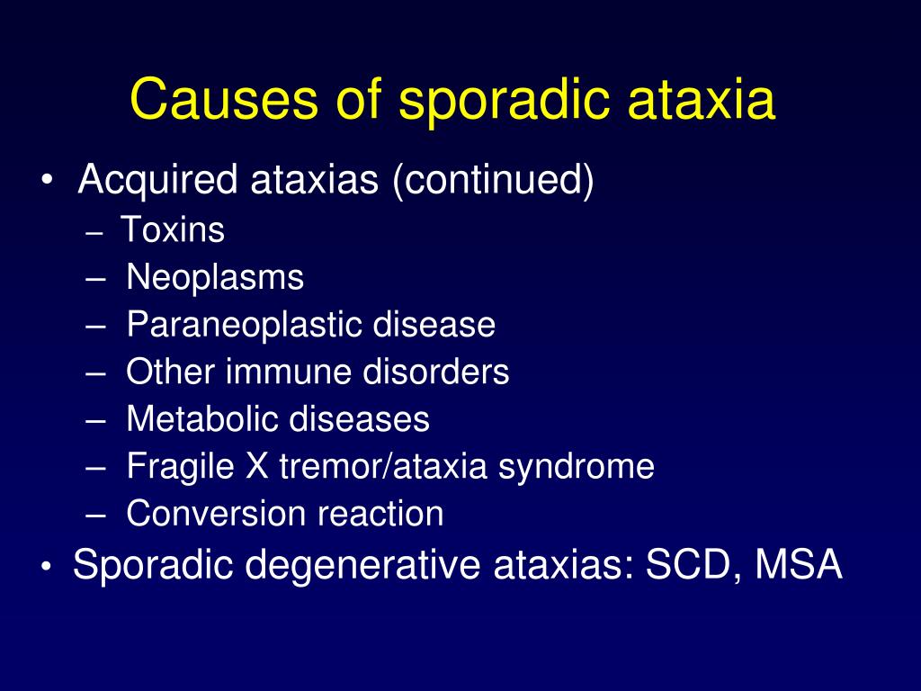 PPT Sporadic ataxia and multiple system atrophy