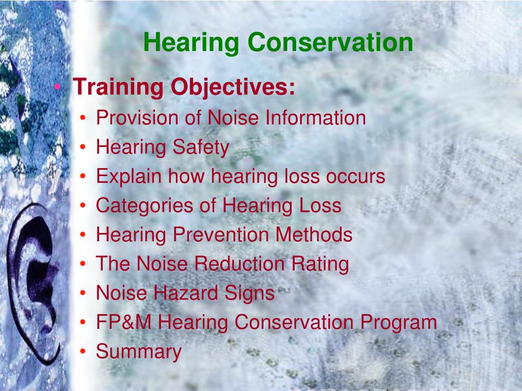 PPT Hearing Conservation Noise Exposure Standard 29 CFR 1910.95