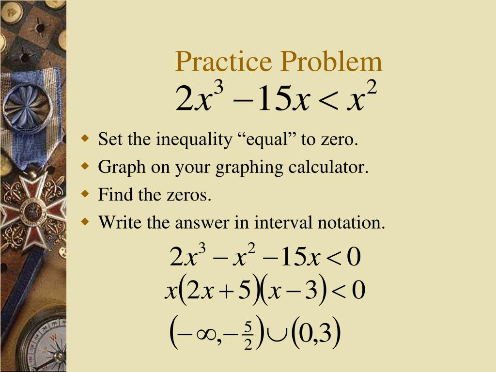 PPT Polynomial and Rational Inequalities and Interval Notation