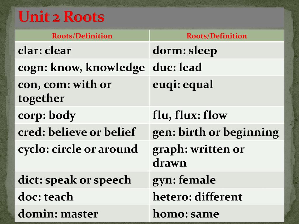 PPT Greek and Latin Roots PowerPoint Presentation, free download ID