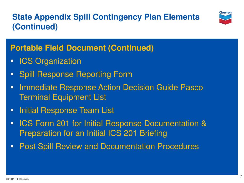 PPT Spill Contingency Plan & Drill Program PowerPoint Presentation