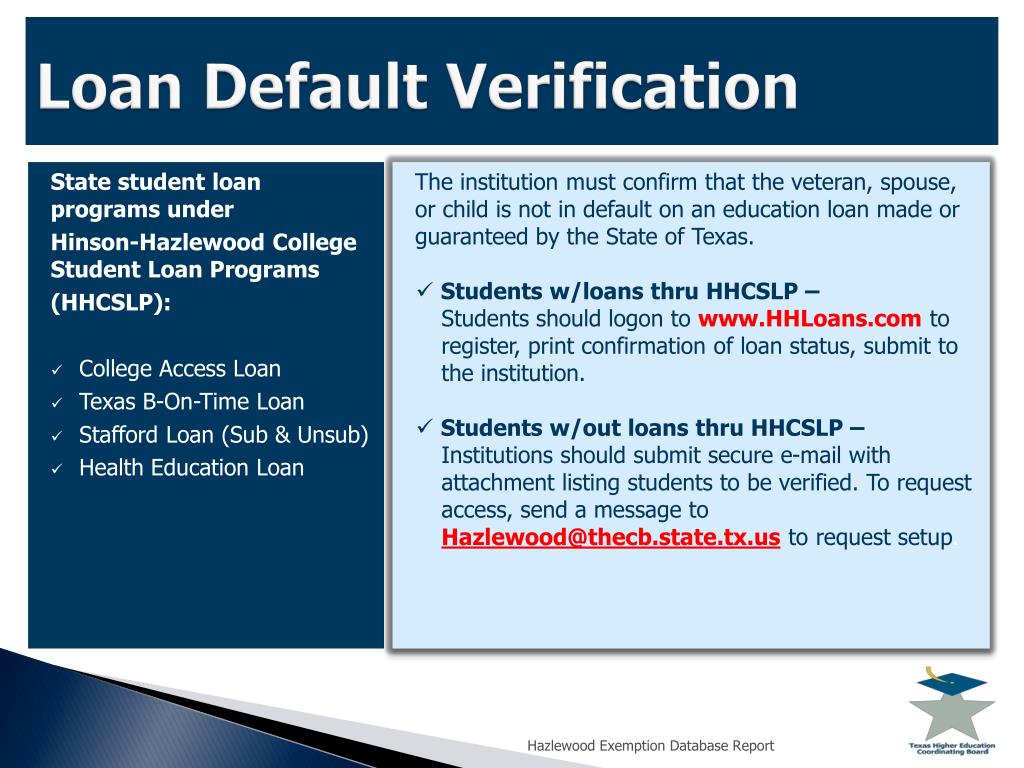 PPT Hazlewood Exemption Database Report PowerPoint Presentation, free