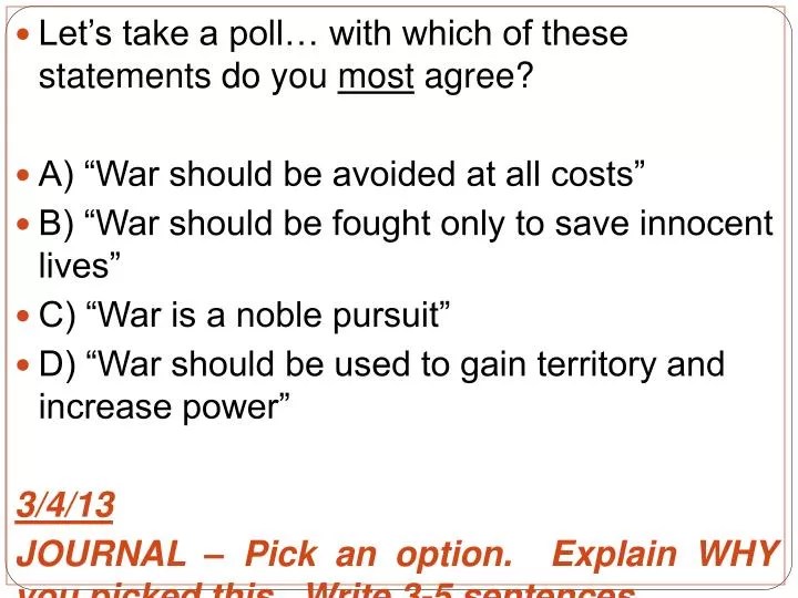 PPT Let’s take a poll… with which of these statements do you most