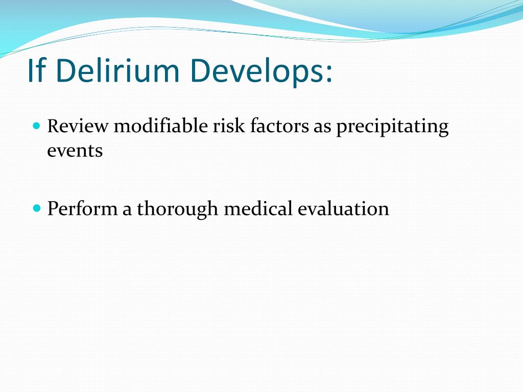 PPT Recognition and Treatment of Delirium PowerPoint Presentation