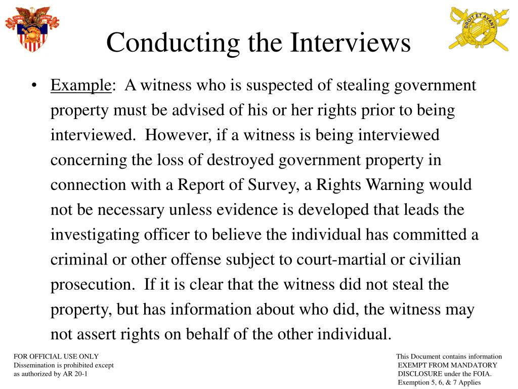 PPT AR 156 Investigating Officer’s Course PowerPoint Presentation