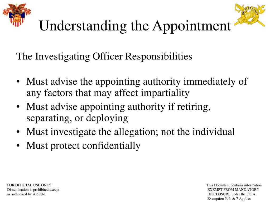 PPT AR 156 Investigating Officer’s Course PowerPoint Presentation