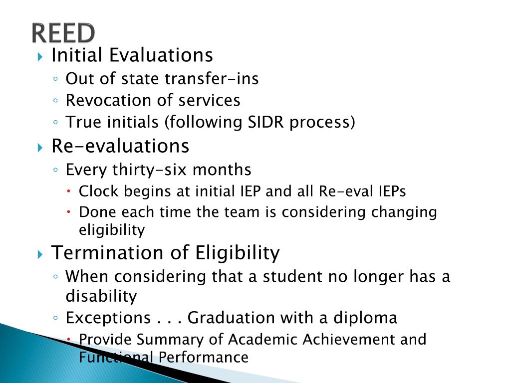 PPT Review of Existing Evaluation Data (REED) Training PowerPoint