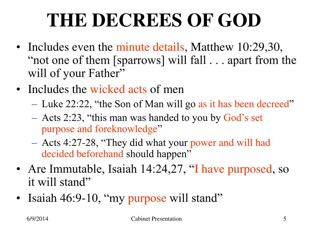 PPT THE DECREES OF GOD PowerPoint Presentation, free download ID141030