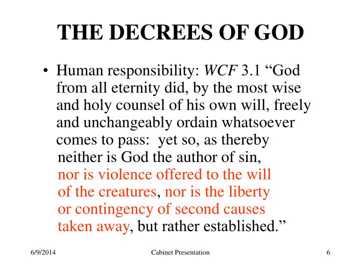 PPT THE DECREES OF GOD PowerPoint Presentation ID141030