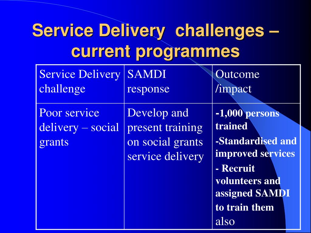 PPT Impact of Education and Training on Public Service Delivery Reflections on SAMDI’s