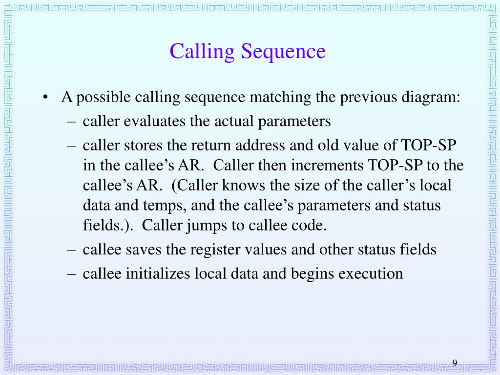 PPT Compiler Design 27. Runtime Environments Activation Records