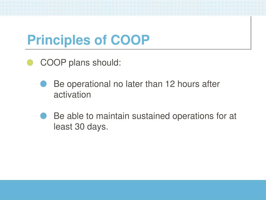 PPT Continuity of Operations Planning (COOP) PowerPoint Presentation