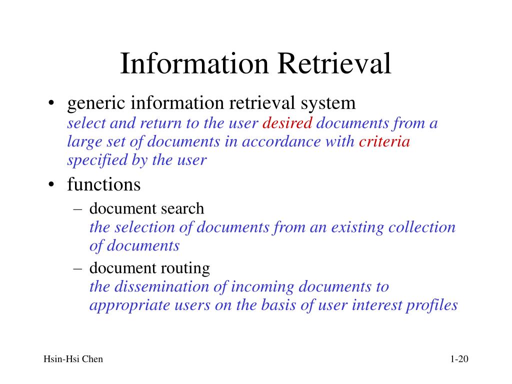 PPT Information Retrieval and Extraction PowerPoint Presentation