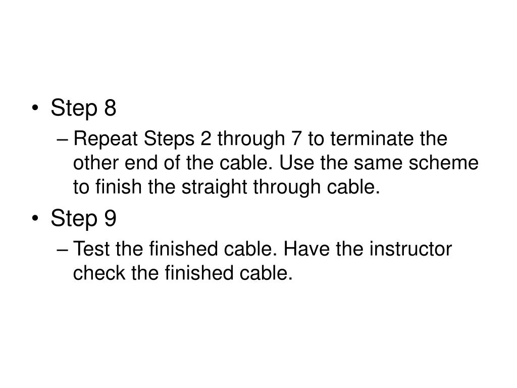 PPT Lab 1. StraightThrough Cable Construction PowerPoint