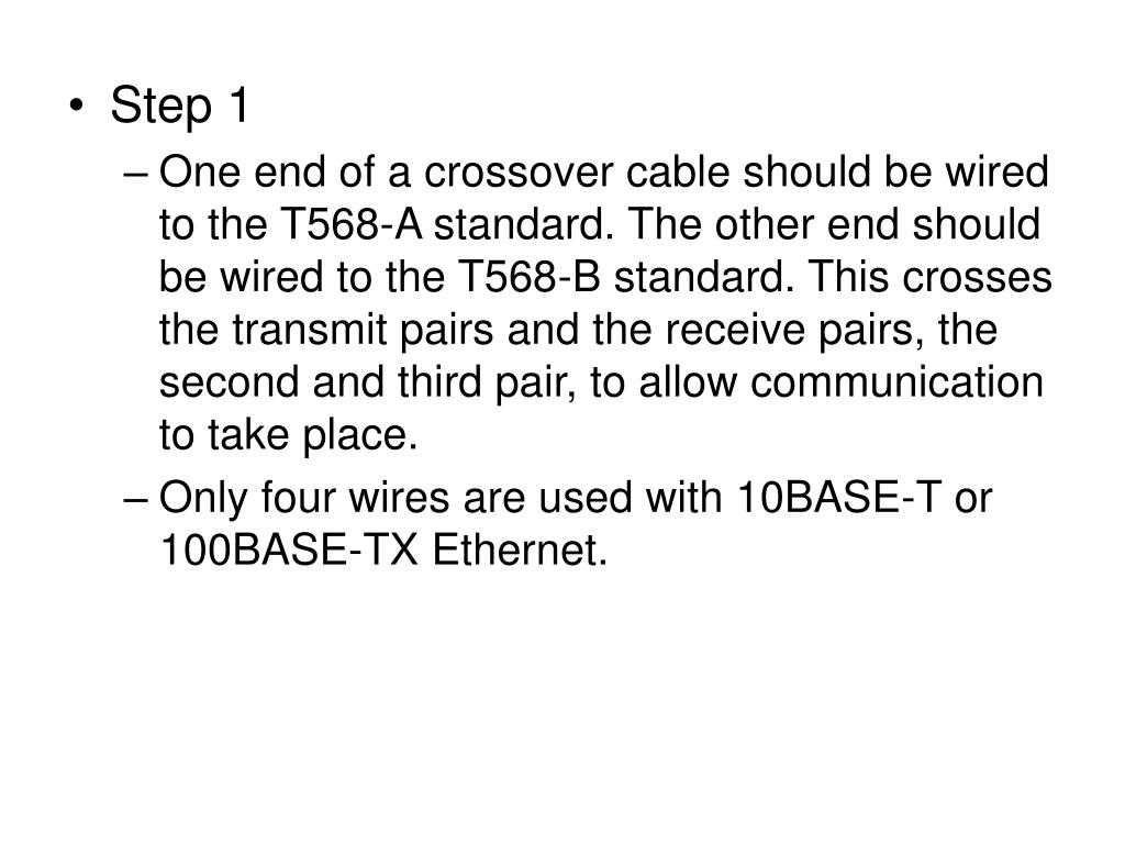 PPT Lab 1. StraightThrough Cable Construction PowerPoint
