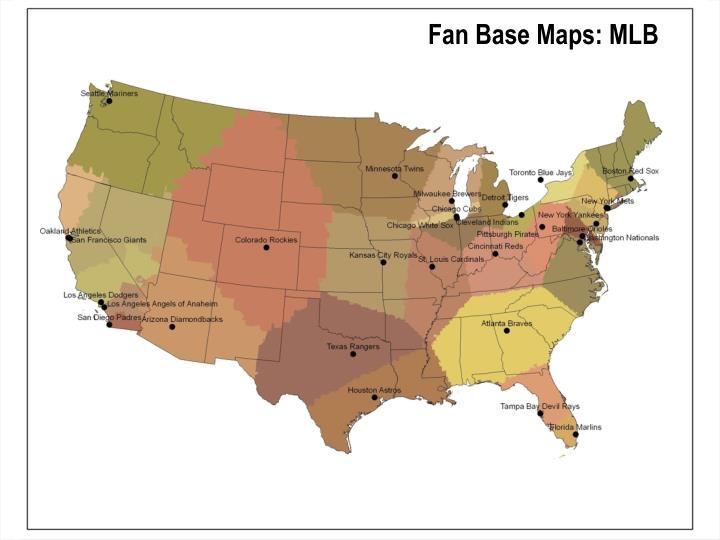 Mlb Fan Base Map PPT GIS Assistance in Choosing Locations for New Sports Teams