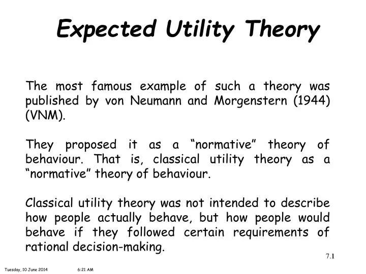 PPT Expected Utility Theory PowerPoint Presentation, free download