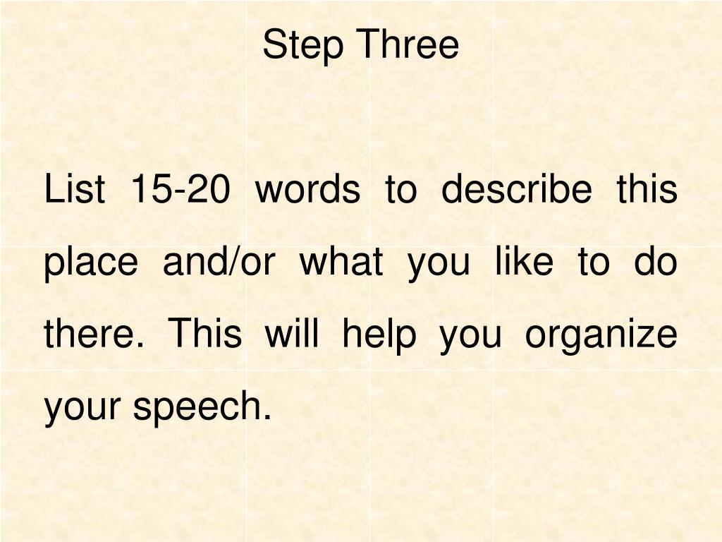 PPT My Favorite Place Speech PowerPoint Presentation, free download