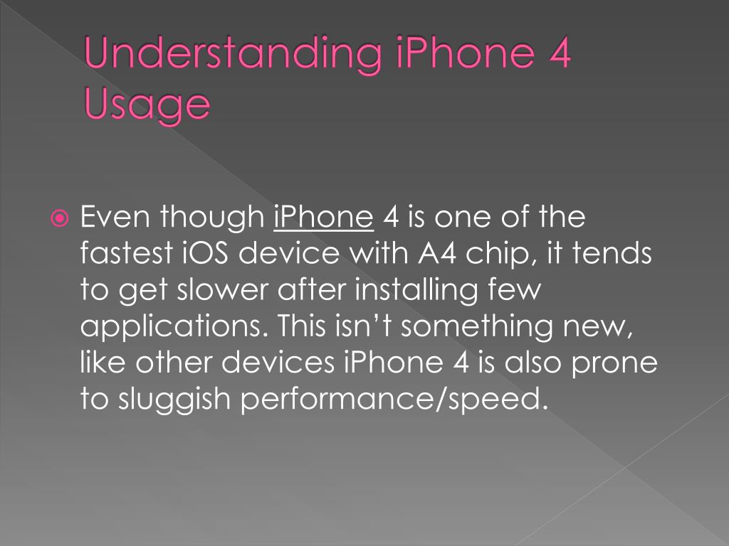 PPT how to speed up iphone 4 or any idevices PowerPoint Presentation