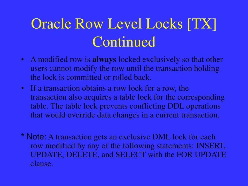 PPT Oracle Locking PowerPoint Presentation, free download ID141955