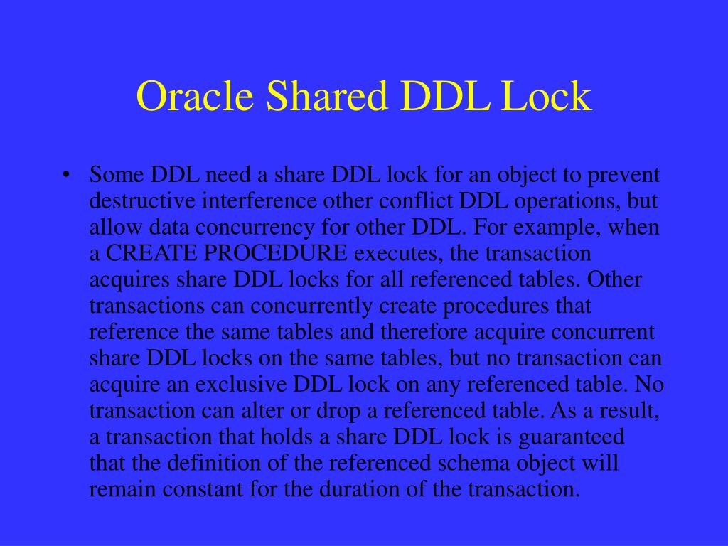 PPT Oracle Locking PowerPoint Presentation, free download ID141955