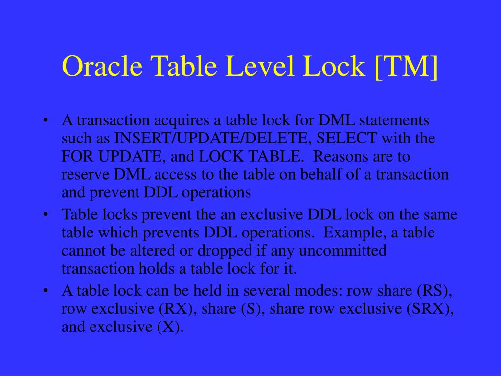 PPT Oracle Locking PowerPoint Presentation, free download ID141955