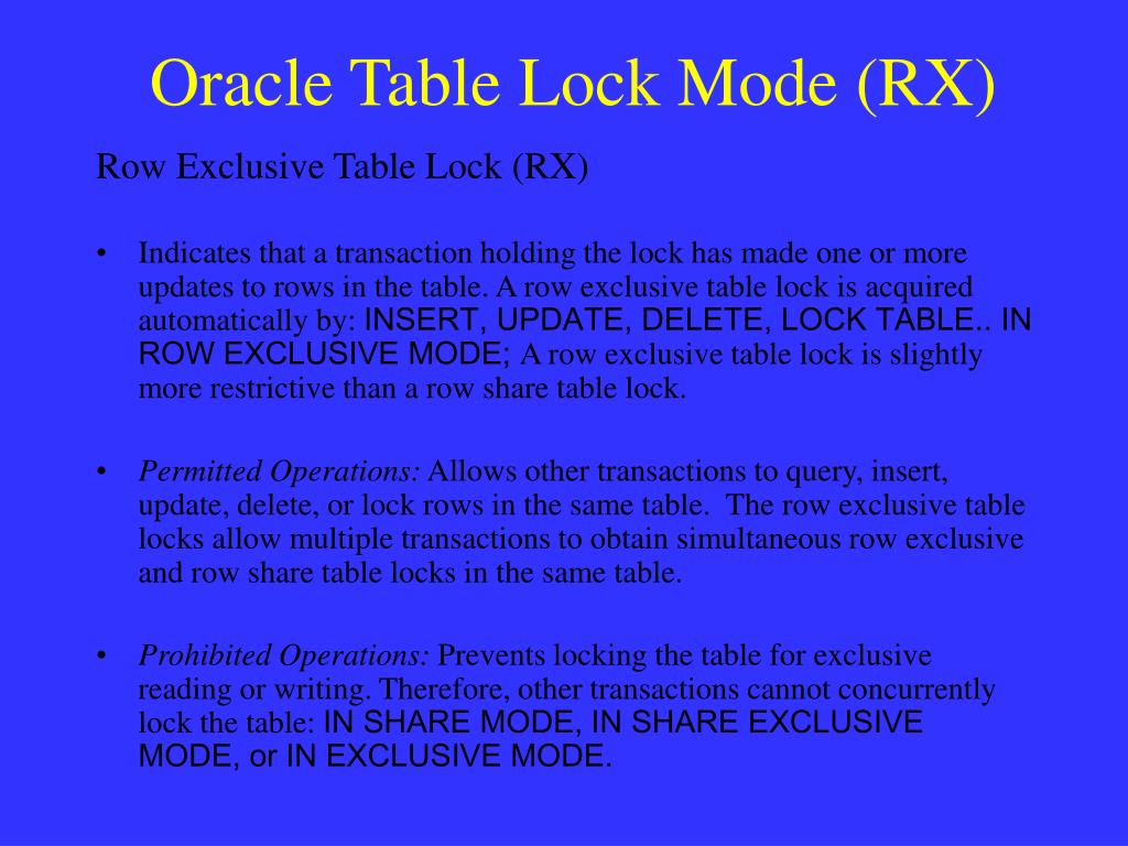 PPT Oracle Locking PowerPoint Presentation, free download ID141955