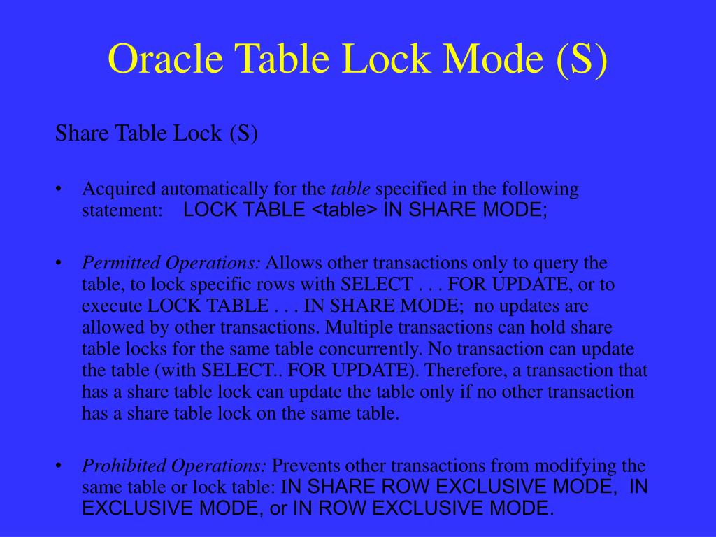 PPT Oracle Locking PowerPoint Presentation, free download ID141955