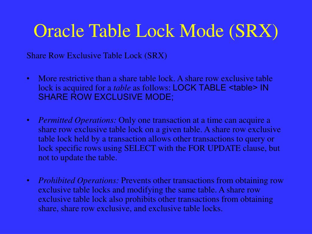 PPT Oracle Locking PowerPoint Presentation, free download ID141955