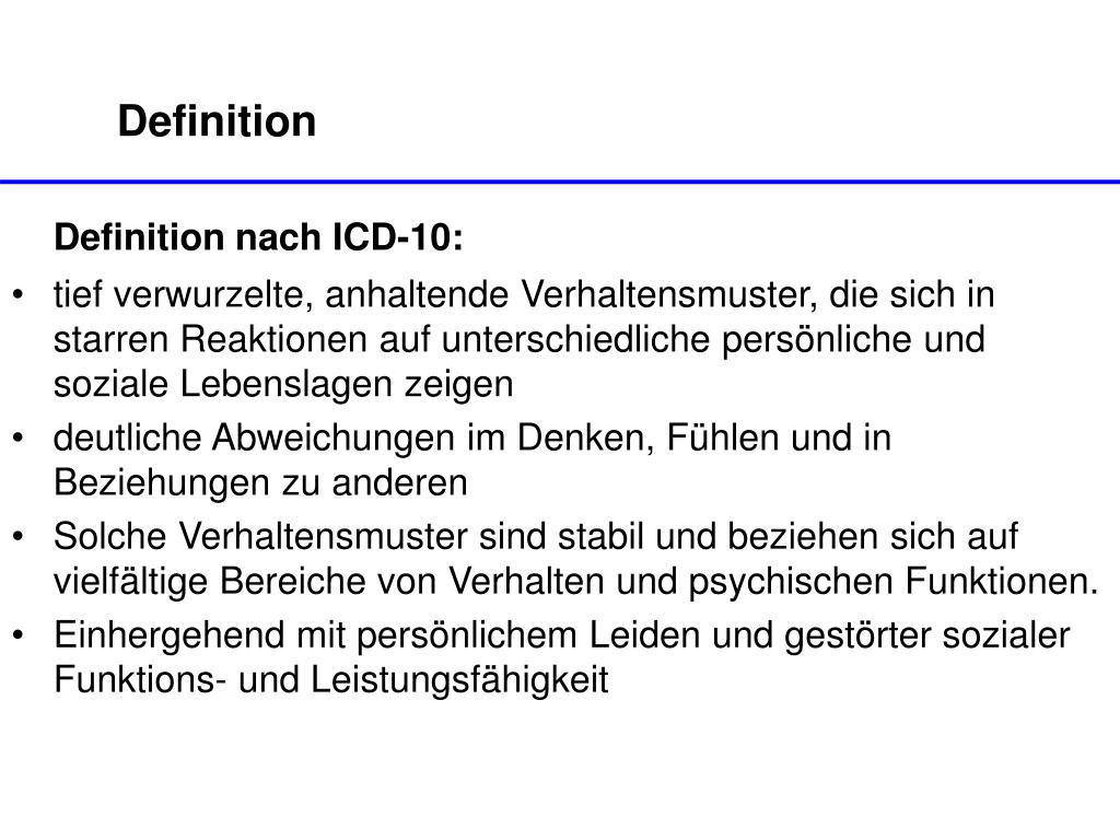 PPT Persönlichkeitsstörungen PowerPoint Presentation