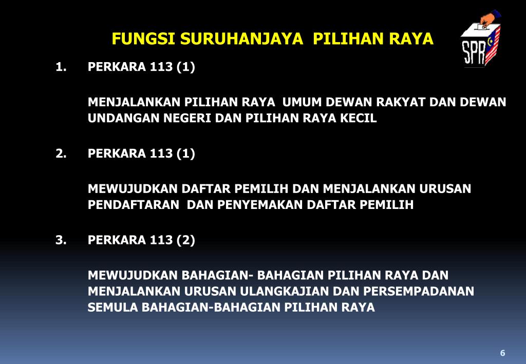 Peranan Suruhanjaya Pilihan Raya malaykuri