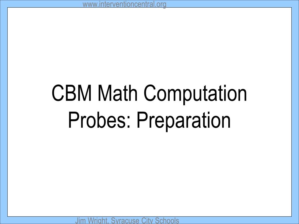 PPT CBM Math Computation PowerPoint Presentation, free download ID