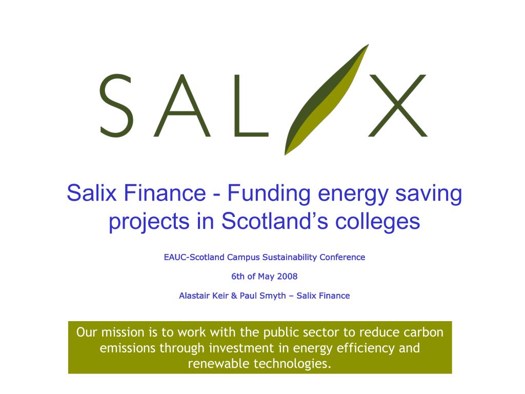 PPT Salix Finance Funding energy saving projects in Scotland’s