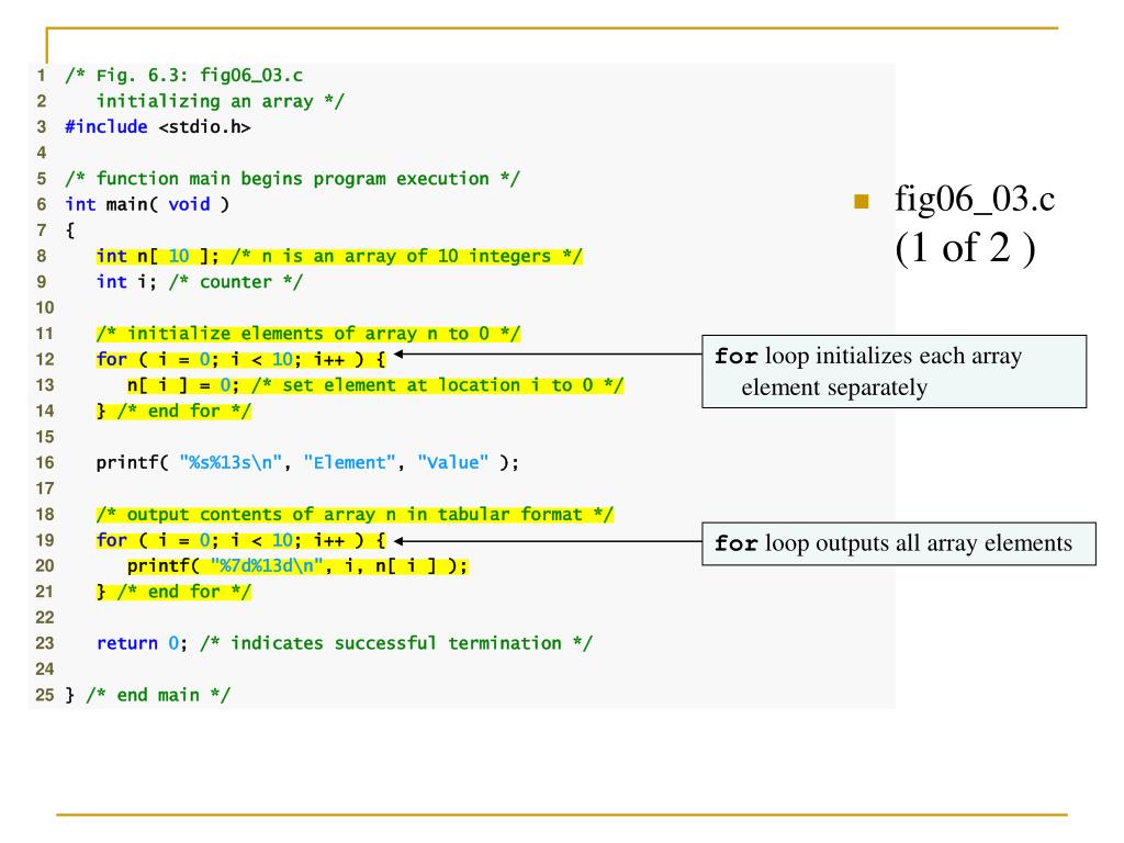 PPT Chapter 6 C Arrays PowerPoint Presentation, free download ID142268