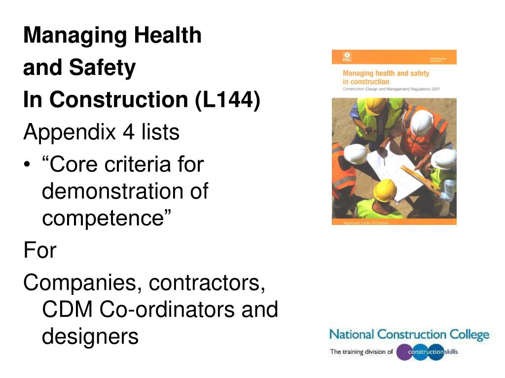 PPT Construction Health and Safety Competence PowerPoint Presentation