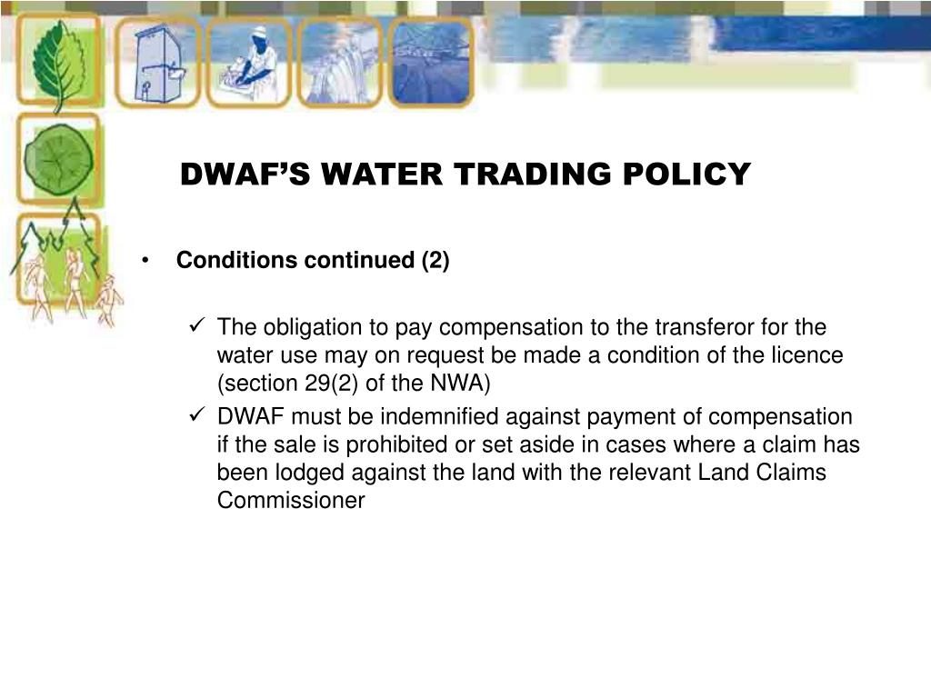 PPT Trading Of Water Use Entitlements In Terms Of The National Water