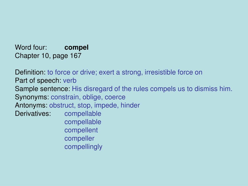PPT Word one impervious Chapter 7, page 121 Definition incapable of