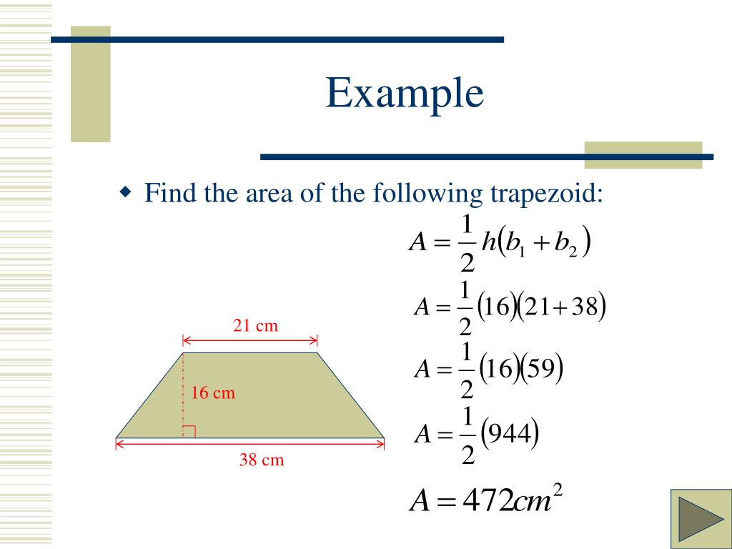 PPT Area of Trapezoids PowerPoint Presentation, free download ID